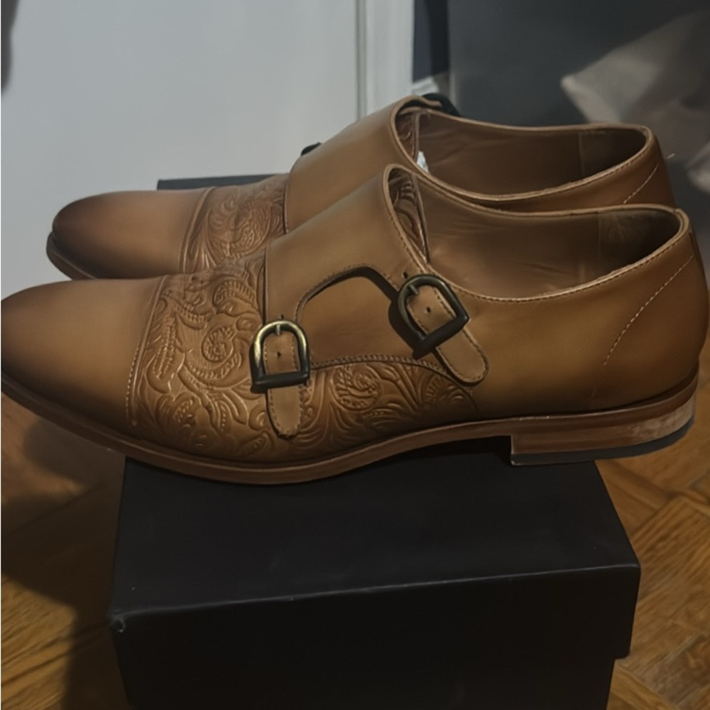 Taft Embossed Brown Leather Oxfords